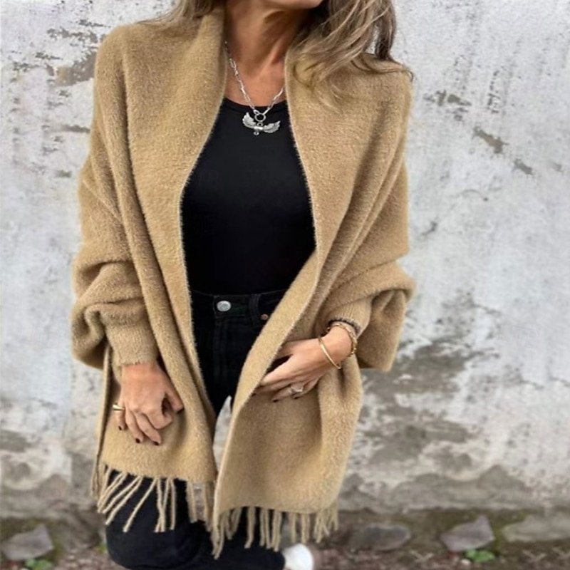 Wedding Guest 's Wraps Elegant Keep Warm Long Sleeve Imitation Cashmere Wedding Wraps With Pure Color For Wedding Spring2