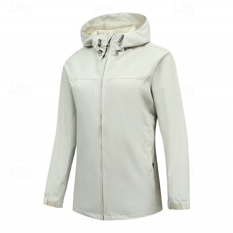 Women's Winter Coat Hoodie Jacket Warm Comfortable Zipper Pocket Casual Plain Outdoor Vacation Casual Daily Wear Regular Hooded Regular Fit Long Sleeve Outerwear Light Blue Black White Spring Fall3