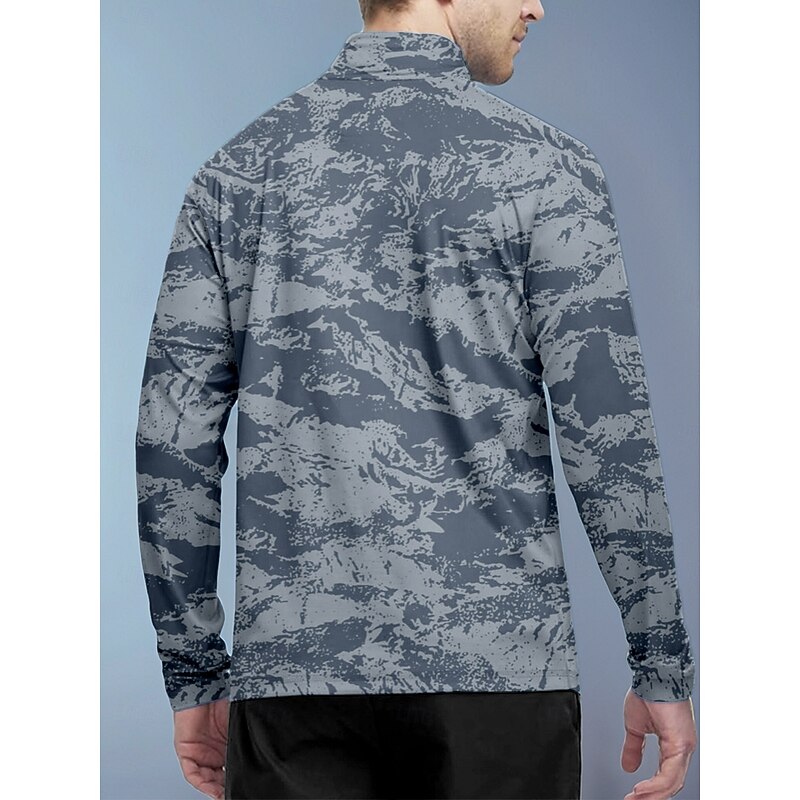 Men's Golf Polo Shirt Grey Long Sleeve Top Golf Attire Clothes Outfits Wear Apparel2