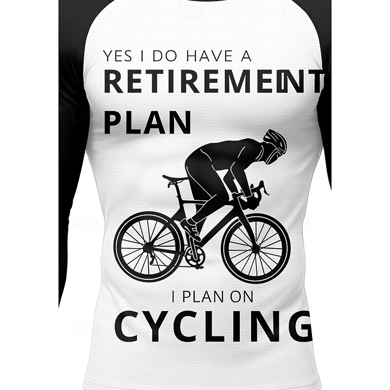 Men's Cycling Jersey Downhill Jersey Geometric Letter & Number Long Sleeve Bike Jersey Top with 3 Rear Pockets Quick Dry Soft Comfortable Moisture Wicking Sports Black Clothing Apparel3