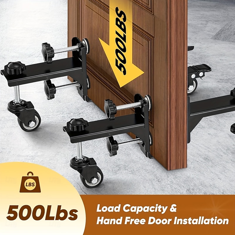 2025 Upgrade Saker Heavy-Duty Door Installation Kit, 2pcs Door Dolly for 0.8 to 2.36 Inch Pre-Hung, Slab, And Front Doors, Door Installation Tools, Door Lifter.2pc (Buy 1 Get 1 Free)4