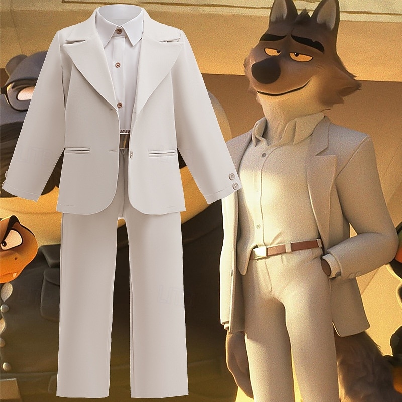 The Bad Guys Mr. Wolf Outfits Costume Fancy Dress Cosplay Movie Cosplay for Boys' Kids Halloween Carnival Performance Comic Con Anime Expo