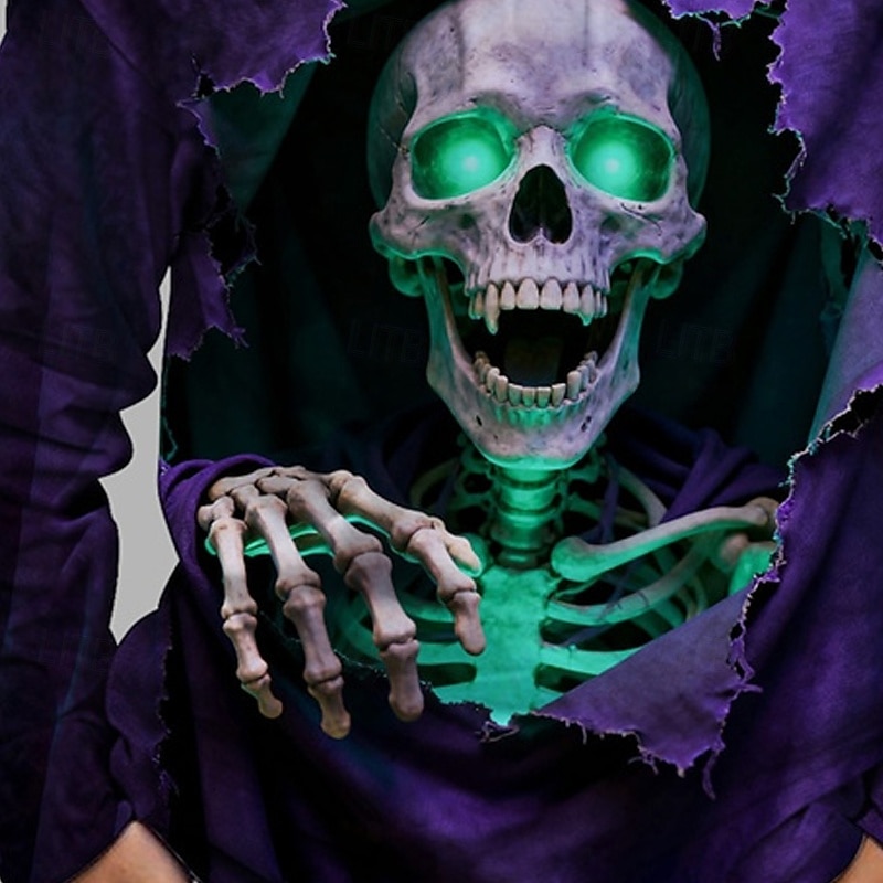 Boys' 3D Skull T shirt Tee Long Sleeve Spring Fall Fashion Basic Kids 4-12 Years Crew Neck Outdoor Casual Daily Regular Fit3