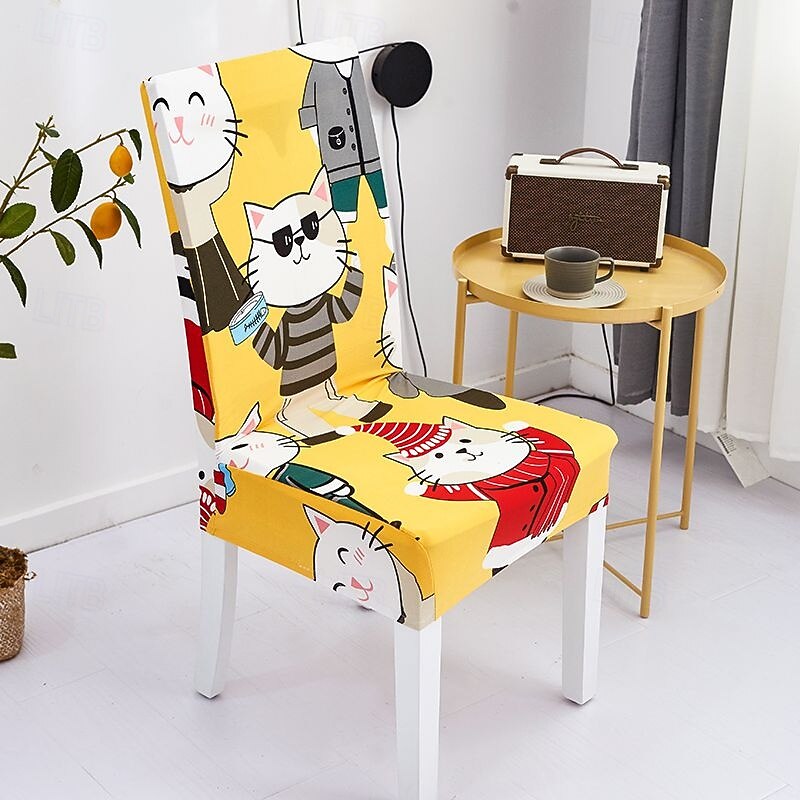 Stretch Dining Chair Cover, Pet-Friendly Removable Washable Seat Slipcover, Durable Chair Protector for Hotel, Dining Room, Banquet, Wedding Party3