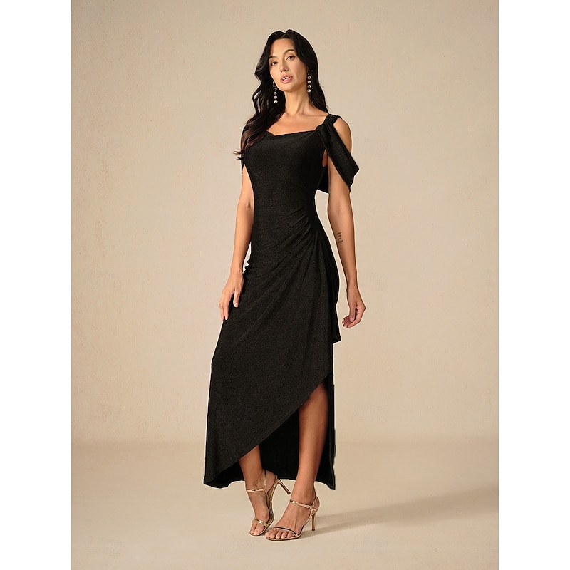 Women's Long Dress Maxi Dress Party Dress Bodycon Elegant Party Birthday Club Regular Fit Plain Sleeveless Straps Black Summer