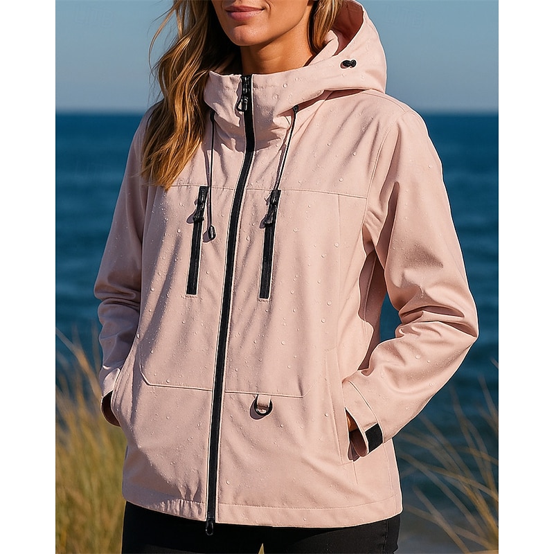 Women's Hiking Jacket Fleece Jacket 3 in 1 Jacket Winter Outdoor Waterproof Windproof Top Black White Yellow Pink Blue4