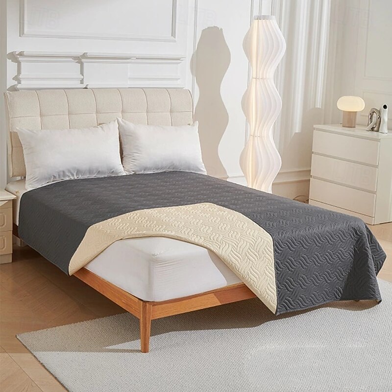 Quilted Waterproof Bed Cover - Lightweight Washable Blanket, Mattress Protector & Multi-Purpose Bedspread