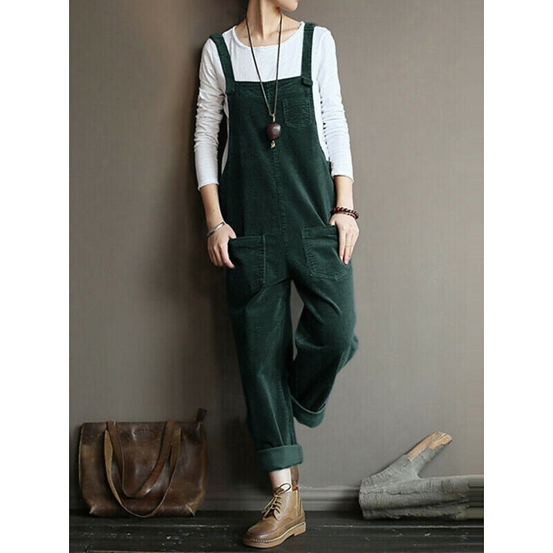 Women's Normal Overall Active Solid Color Sleeveless Pocket Vacation Daily Regular Fit Black Navy Blue Royal Blue Spring2