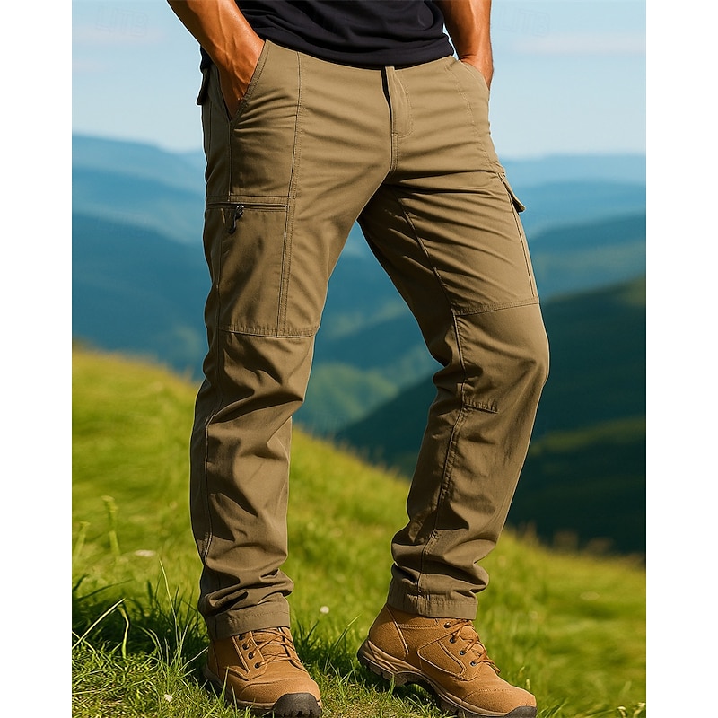 Men's Cargo Pants Hiking Pants Trousers Waterproof Hiking Pants Hiking Trousers Winter Outdoor Regular Fit Thermal Warm Waterproof Windproof Pants / Trousers Pocket Dark Grey Black Camping / Hiking2