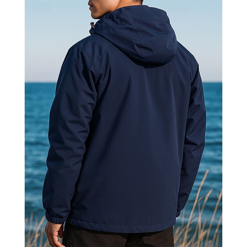 Men's Hiking Jacket Fleece Jacket 3 in 1 Jacket Winter Outdoor Patchwork Waterproof Windproof Top Red Royal Blue Blue Dark Blue Coffee2