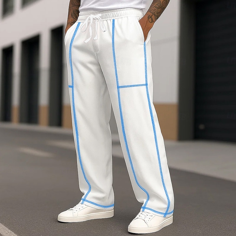 Men's Sweatpants Wide Leg Sweatpants Athletic Pants Trousers Open Bottom Sweatpants Drawstring Elastic Waist Plain Moisture Wicking Breathable Full Length Sports Outdoor Casual Daily Vacation Fashion