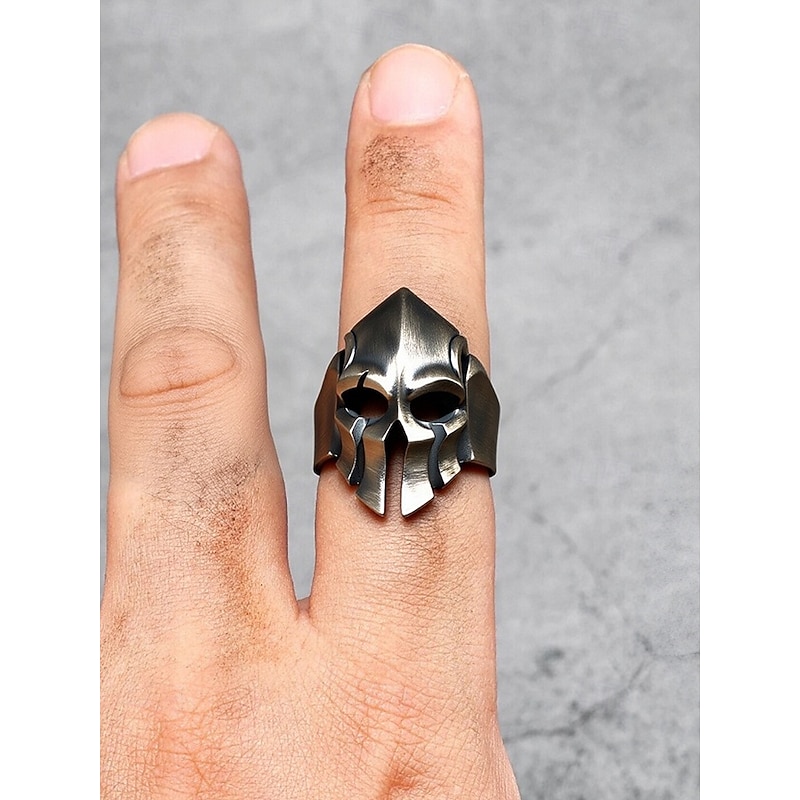 Men's Halloween Skull Ring – Gothic Copper Armor Style Biker Jewelry for Cosplay, Parties & Daily Wear2