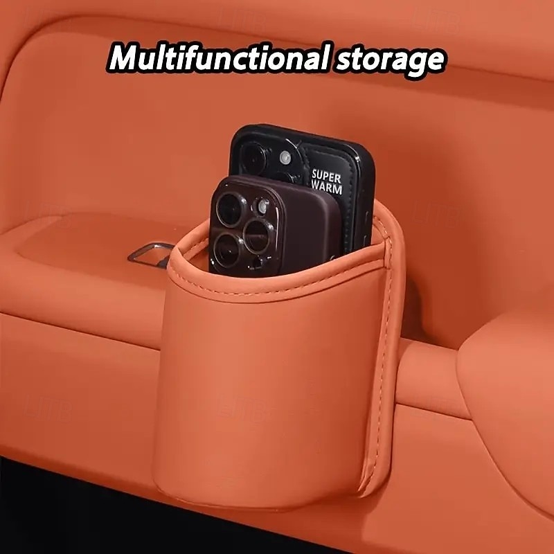 1/2pcs PU Leather Car Cup Holder – Multi-Functional Storage Organizer Box for Car Interior, Keeps Drinks and Accessories Neat and Tidy2