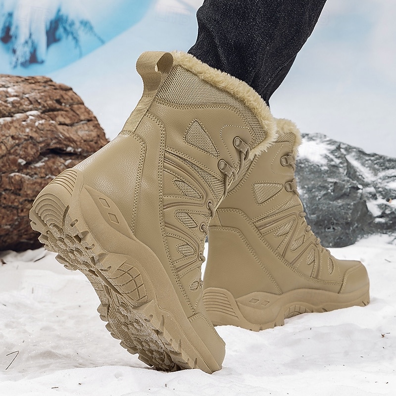 Men's Waterproof Tall Winter Snow Boots with Fur Lining, Anti-Slip Rubber Sole, Insulated Outdoor Hiking Footwear for Extreme Cold Weather, Trekking and Mountain Adventures3