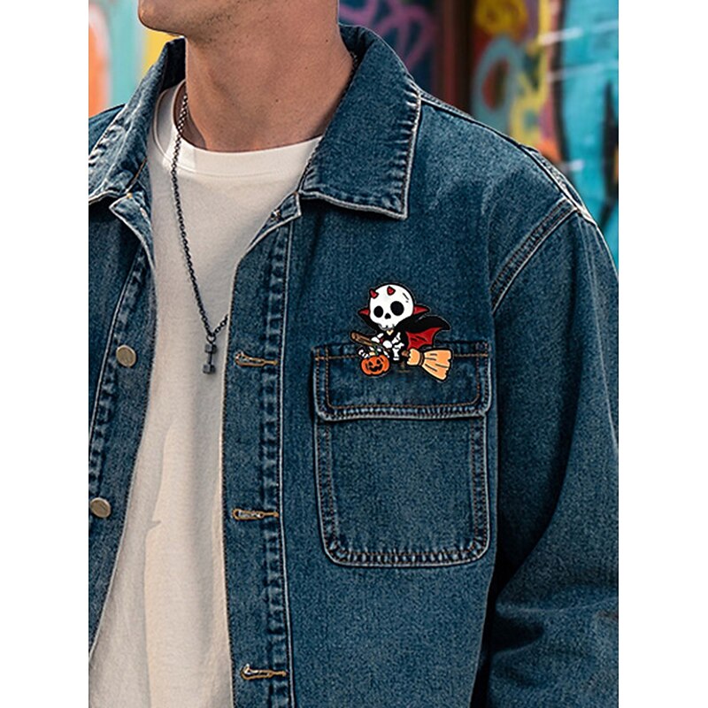 Women's Halloween Cute Enamel Brooch Pin Set - 6pcs Funny Pumpkin, Mummy, Owl and Spider Badges for Costume Party and Accessories2