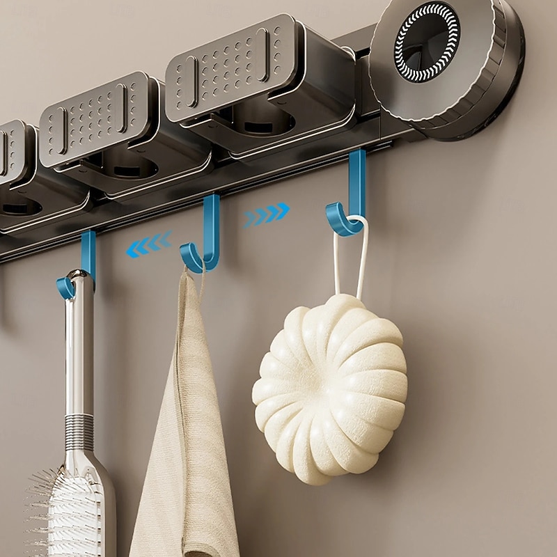 Suction Mop Holder – No-Drill Wall-Mounted Hook for Brooms, Mops, and Cleaning Tools, Bathroom Storage Rack for Doors4
