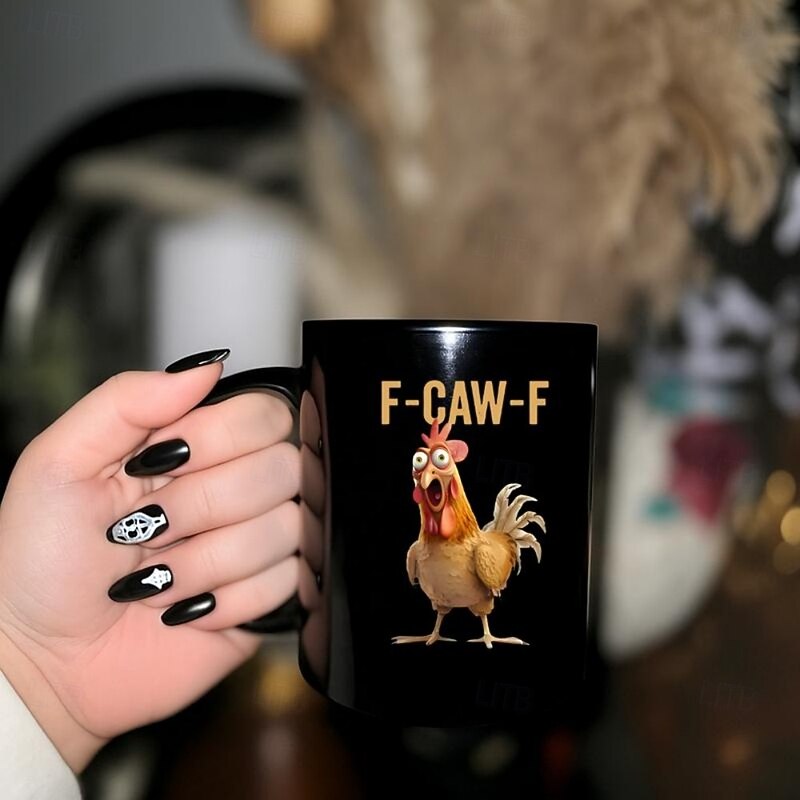 F-Caw-F Funny Chicken Mug Humorous Rooster Coffee Cup Gag Christmas Gift for Friends & Family Ceramic Tea Mug Office Kitchen Birthday Christmas or Funny Gift Idea4