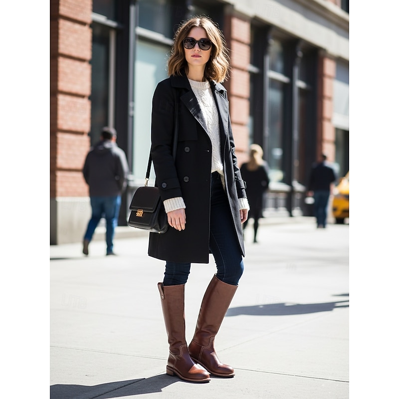 Women's Premium Leather Knee High Riding Boots - Urban Fashion Style Over the Knee Shoes for Ladies Streetwear and City Outfits4