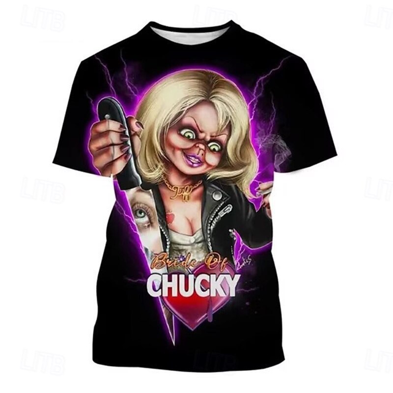 Chucky T-shirt Print Graphic For Couple's Men's Women's Adults' Halloween Carnival Masquerade 3D Print Casual Daily