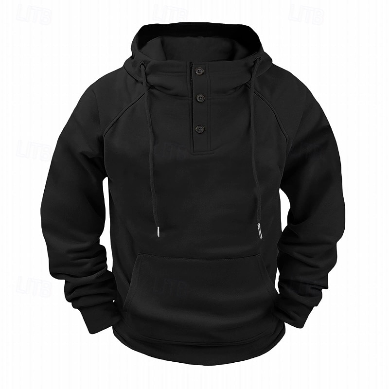Men's Hoodie Button Up Hoodie Tactical Hoodie Black White Burgundy Navy Blue Camel Hooded Plain Pocket Sports & Outdoor Casual Daily Streetwear Cool Sportswear Spring &  Fall Clothing Apparel Hoodies4