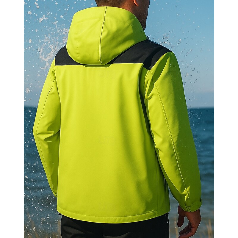 Men's Windbreaker Softshell Jacket Hiking Jacket Outdoor Waterproof Windproof Hiking Outfits Hiking Clothes Spring Autumn / Fall Top Fishing Camping / Hiking / Caving Running Solid Color Black Army2