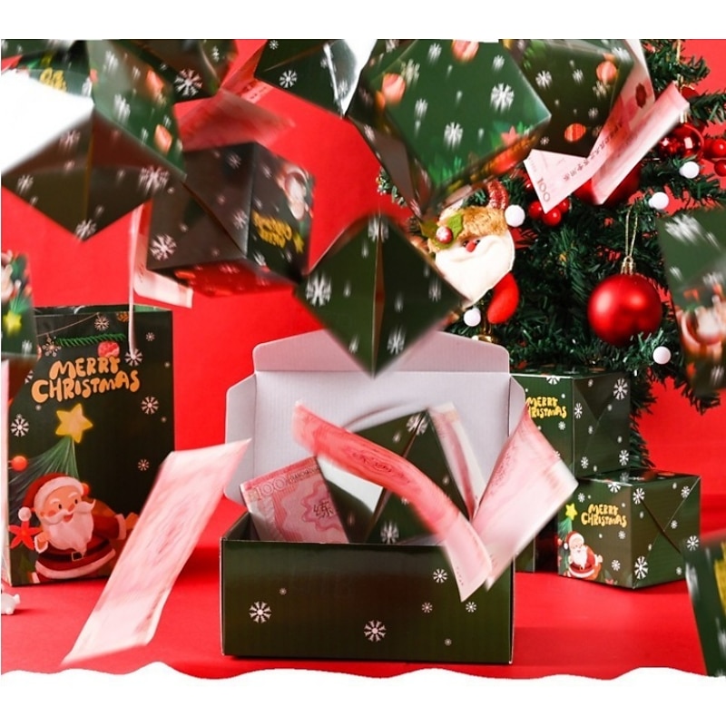 10/12/16/20pcs Christmas Pop-Up Box Foldable Christmas Money Bounce Box DIY Unique Folding Bouncing Cash Pop Up Gift Boxes for Birthday, Christmas, Anniversary, Valentine's Day3