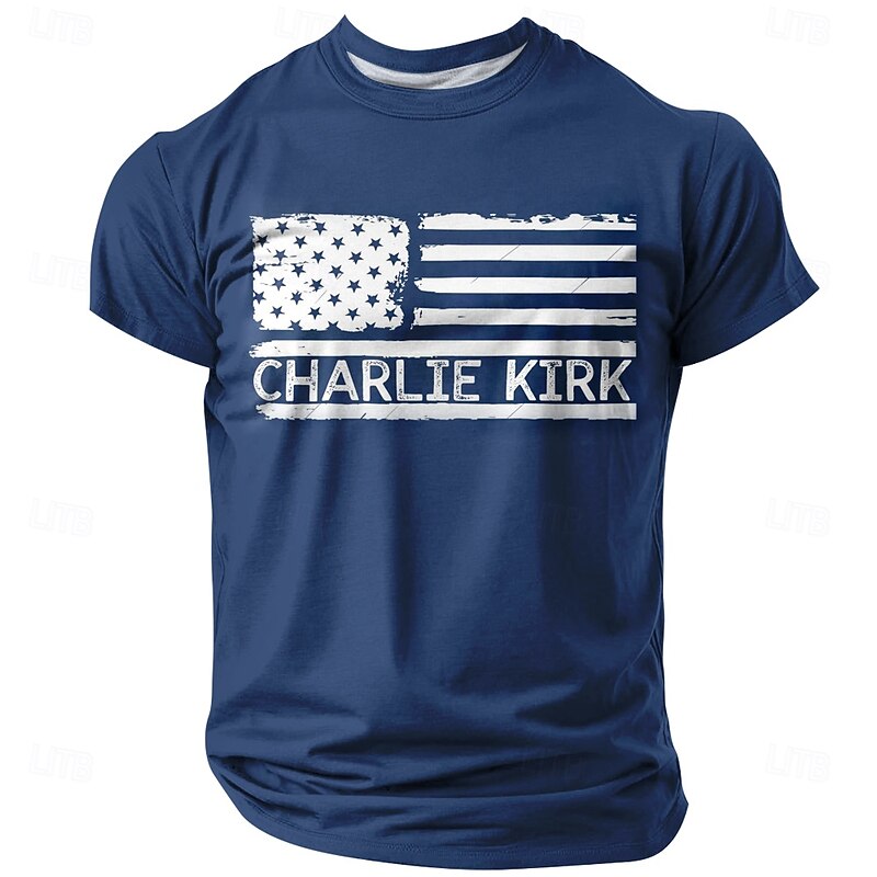 Men's American US Flag T Shirt Short Sleeve T shirt 3D Print Crew Neck Shirt Daily Military Street Daily Black Red Blue Summer Spring Clothing Apparel S M L XL XXL XXXL