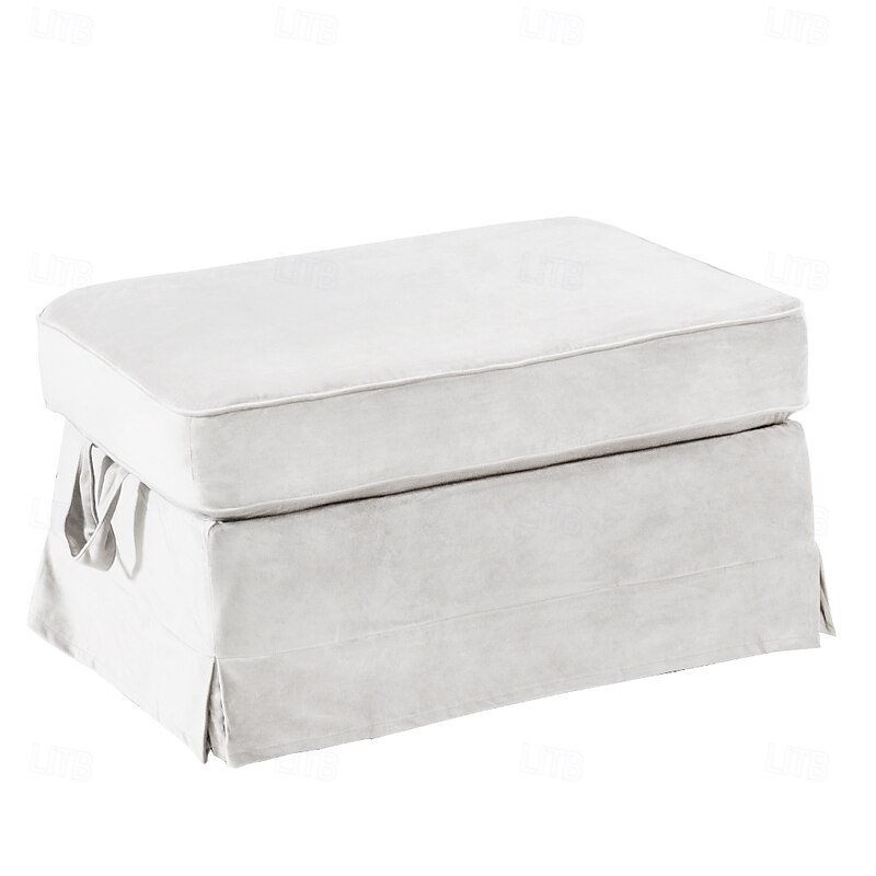 Solid Color Quilted Velvet Shoe Bench Cover, Slipcover for Entryway, Non-Slip and Durable Protector for Home2