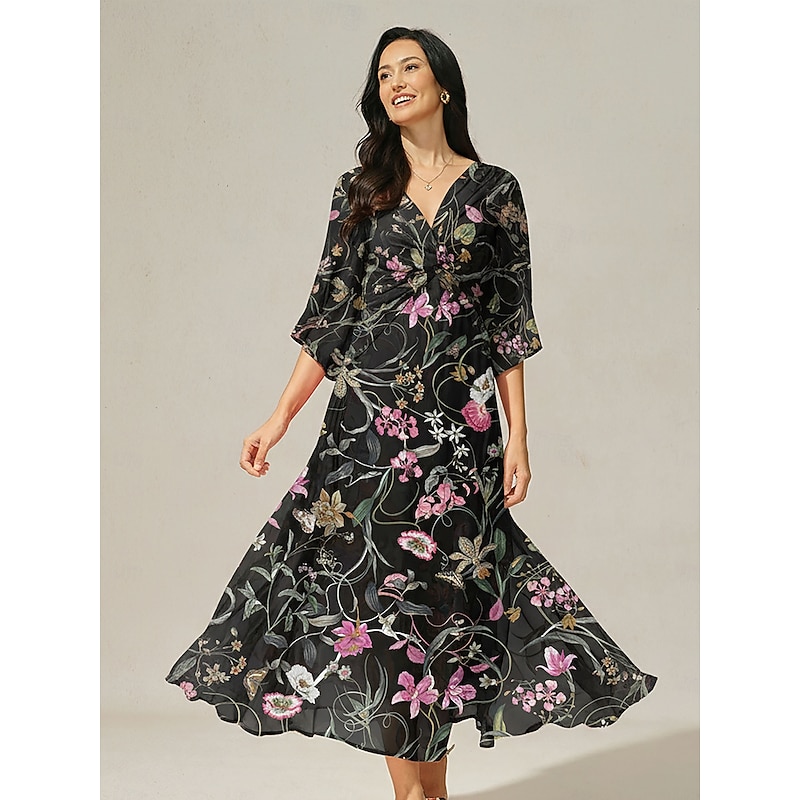 Women's Maxi Dress Twist Knot Vine Floral Print Casual Resort Wear Spring Summer Fall4