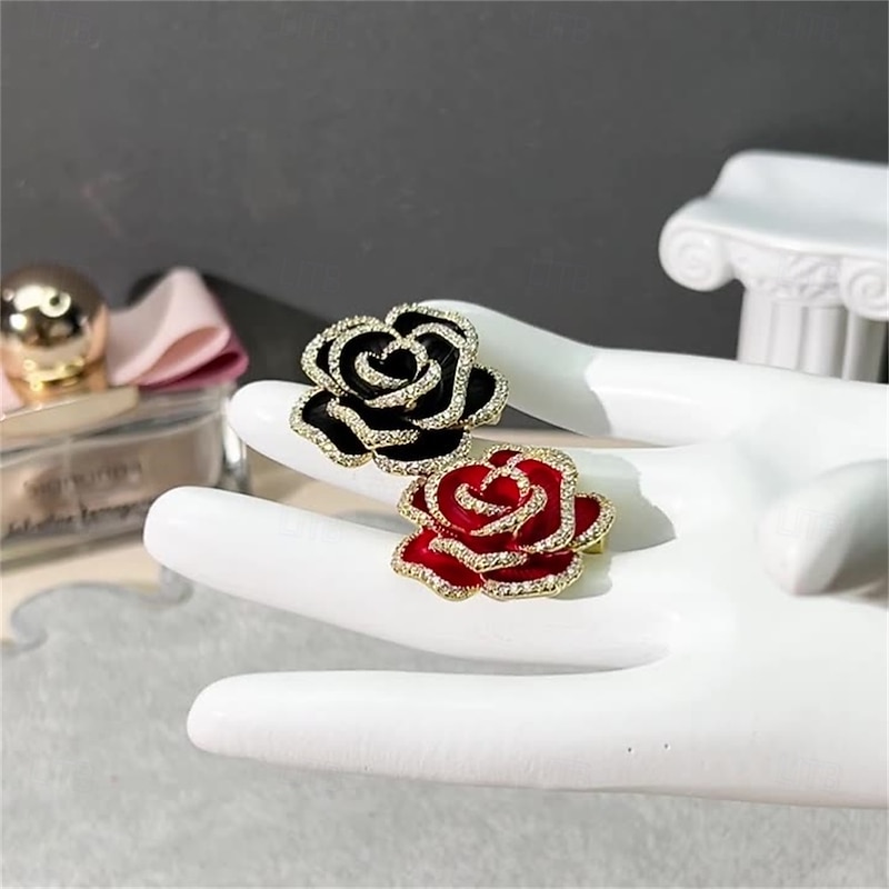 Brooches Classic Retro Floral Fashion Brooch Jewelry Black For Wedding Party Gift Engagement Prom Festival3