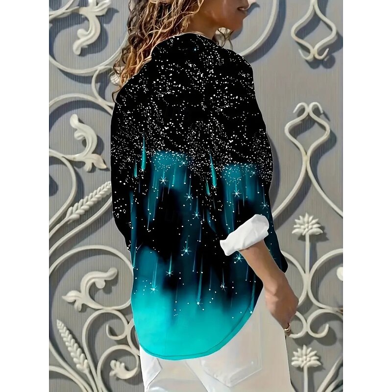 Women's Shirt Floral Graphic Abstract Vintage Tropical Stylish Long Sleeve Shirt Collar Regular Tops Work Daily Buttons Print Green Spring Fall Winter Spring, Fall, Winter, Summer3