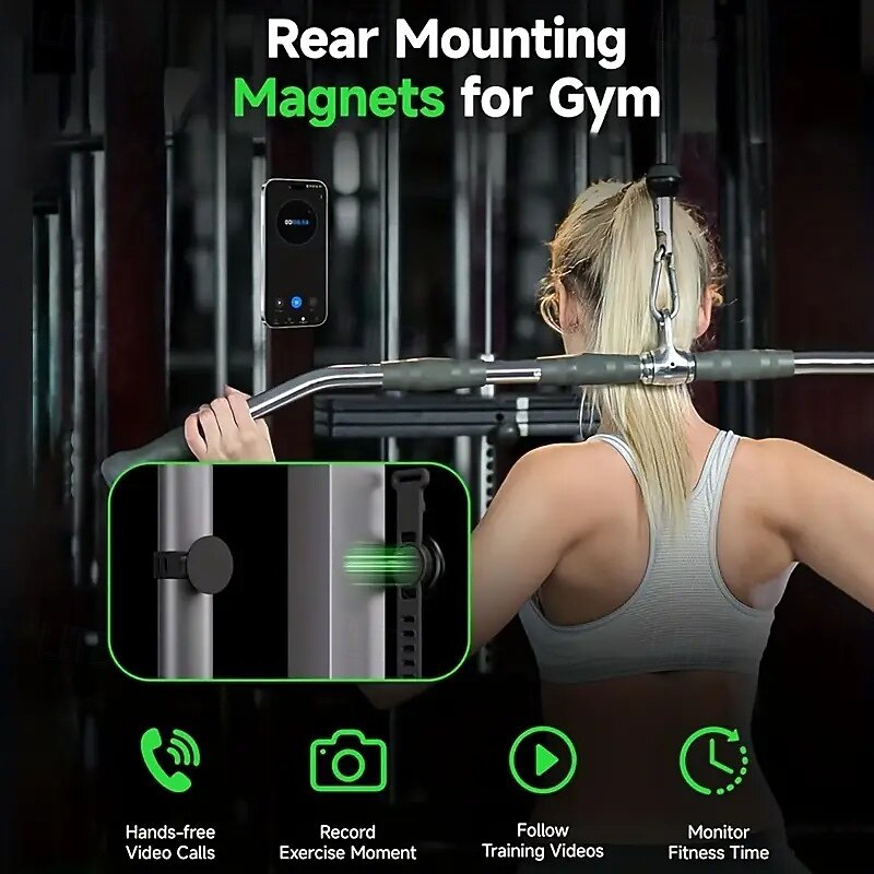 Magnetic Mount Gym Phone Holder Adjustable Strap Steering Wheel Phone Mount4