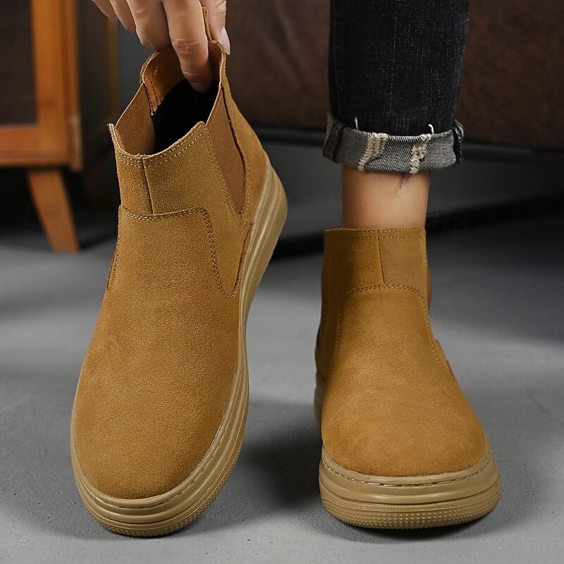 Men's Tan Chelsea Boots – Simple Slip-On Design with Modern Style for Office, Casual Gatherings and Everyday Comfort2