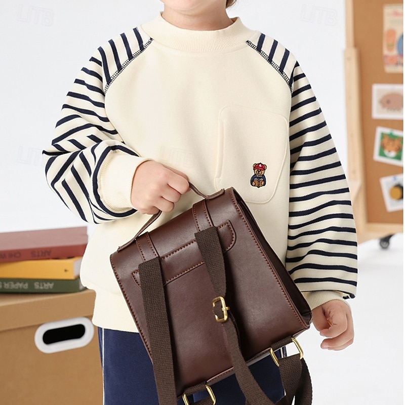 Kids Unisex Baseball Jackets Outerwear Color Block Long Sleeve Pocket Comfort Soft Coat Outdoor Cotton Fashion Daily White Blue Gray Spring Fall 4 years+