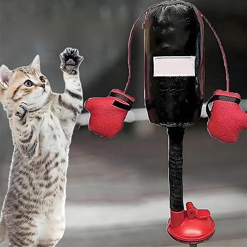 Cat Boxing Toy Punching Bag Play Gym with Spring-Loaded Bobbing Action, Suction Cup Base, Bells & Crinkles, Interactive Cat Toy for Indoor Cats2