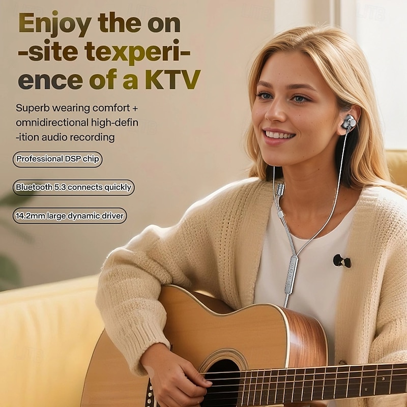 High Quality Singing Specific Earphones with Sound Card Typec Interface in Ear with Ear Feedback Sound Effect Adjustable for Live Streaming Earphones2