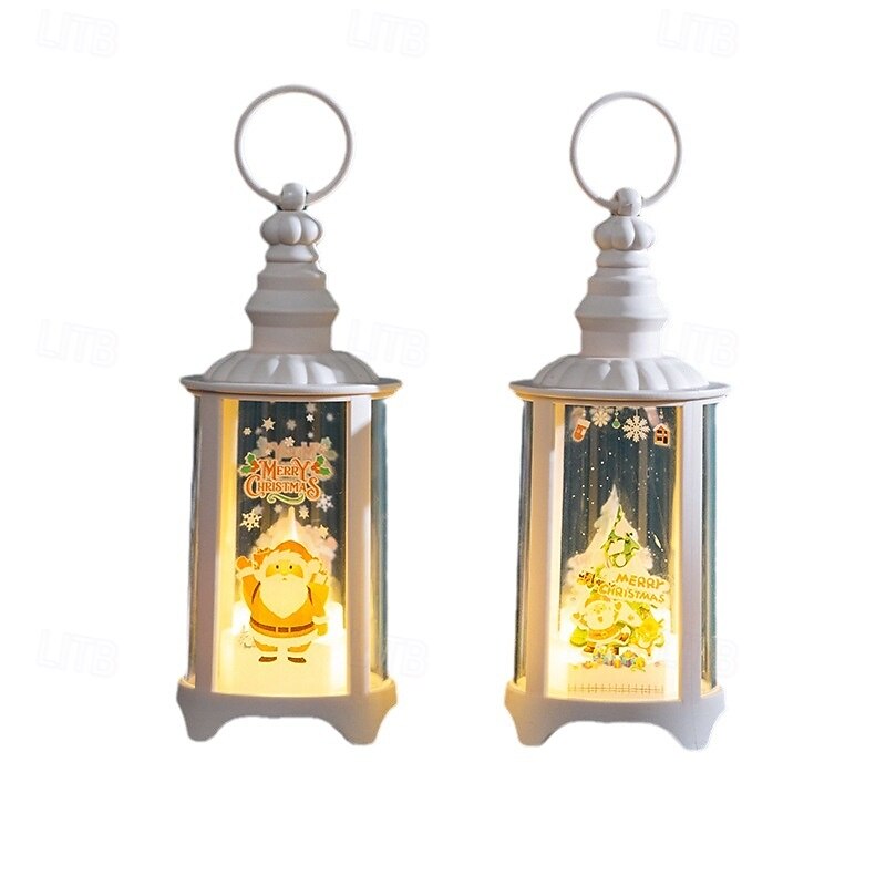 1 Pc 15 * 6.1CM Christmas LED with Light Electronic Candle Light Indoor and Outdoor Party Handheld Lantern Pendant Light Wind Light Desktop Decoration Nightlight AG10 * 3 Batteries4