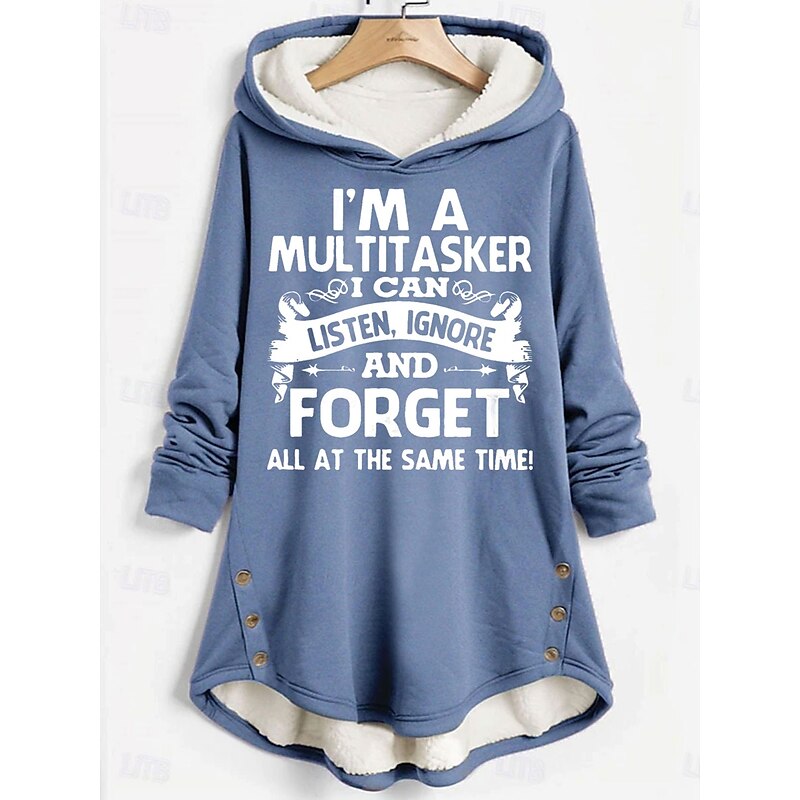 Women's Pullover Hoodie Sweatshirt Graphic Letter Casual Comfrt Long Sleeve Hooded Long Tops Street Dailywear Casual Print Dark Pink Blue Gray Fall Winter4