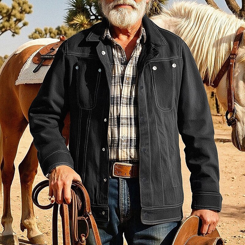 Men's Faux Suede Jacket Vacation Daily Breathable Pocket Spring Fall Plain Fashion Classic Lapel Regular Black Brown Army Green Jacket2