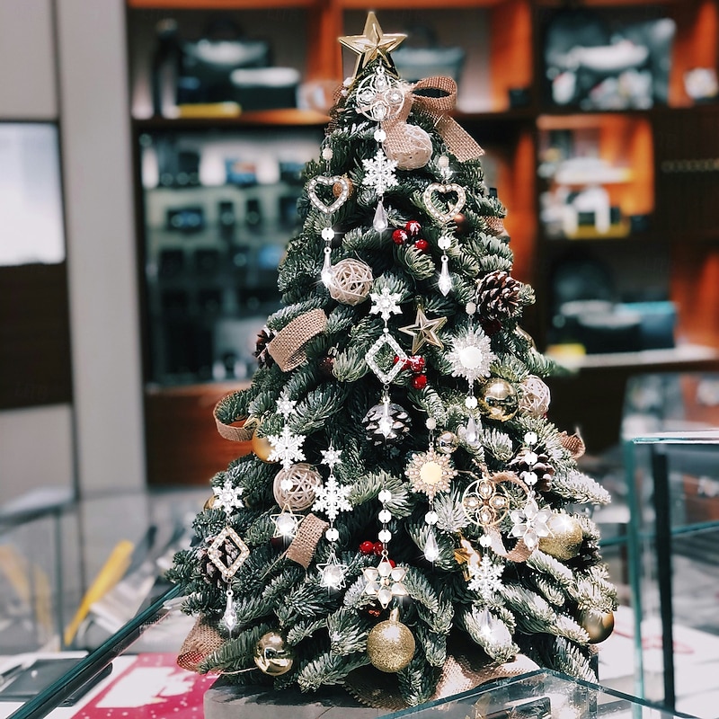 Christmas Crystal Hanging Ornaments Transparent Acrylic Austrian Snowflake, Icicle & Teardrop Decorations, Chandelier Pendants for Holiday Tree & Festive Lighting3