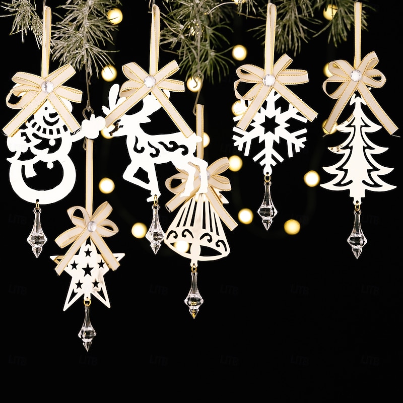 Christmas Metal Hanging Ornaments Creative Iron Art Icicle Decorations with Reindeer, Snowman & Snowflake Designs for Christmas Tree & Holiday Decor2