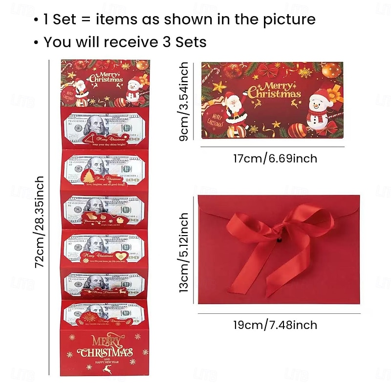 Christmas Money Gift Cards Envelope for Cash Gifts, Christmas Party Gifts Money Holder for Men Women Girl Boy3