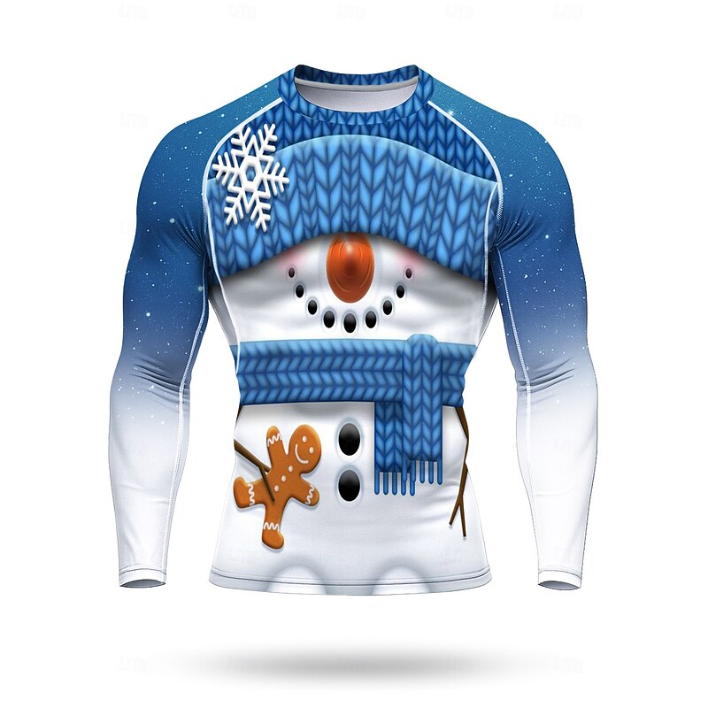 Christmas Men's Unisex Running T-Shirt Athletic Shirt Gym Shirt Fitness Shirt Workout Shirt Long Sleeve Tee Tshirt UPF 50 UV Resistant Soft Sweat wicking Gym Workout Mountain Bike MTB Hiking