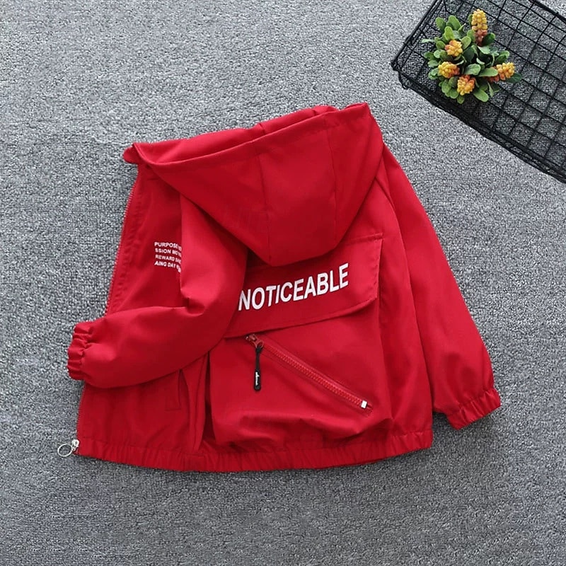 Kids Boys' Hiking Jacket Outdoor Jacket Outerwear Letter Long Sleeve Zipper Pocket Comfort Windproof Breathable Coat Outdoor Fashion Daily White+Black Rust Spring Fall 4 years+