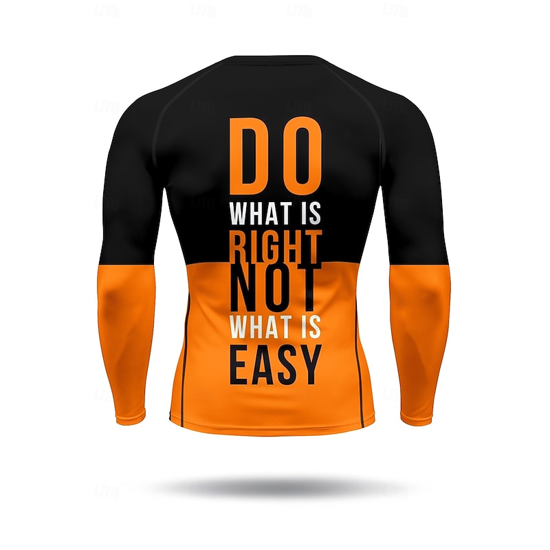 Men's Running T-Shirt Compression Shirt Running Shirt 3D Print Color Block Long Sleeve Base Layer Color Block Quick Dry Compression Power Flex Moisture Wicking Gym Workout Active Training Exercise2
