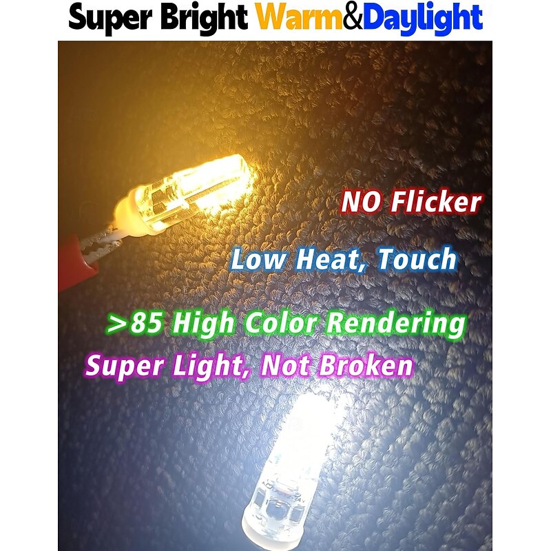 12 Volt Low Voltage Wedge Base Led Landscape Bulbs T5 T10 2W 300lmT5 Malibu Path Garden Light Bulbs 921 922 912 194 168 T10 RV Camper Trailer Motorhome Marine Boat Dome Light 10Pcs4