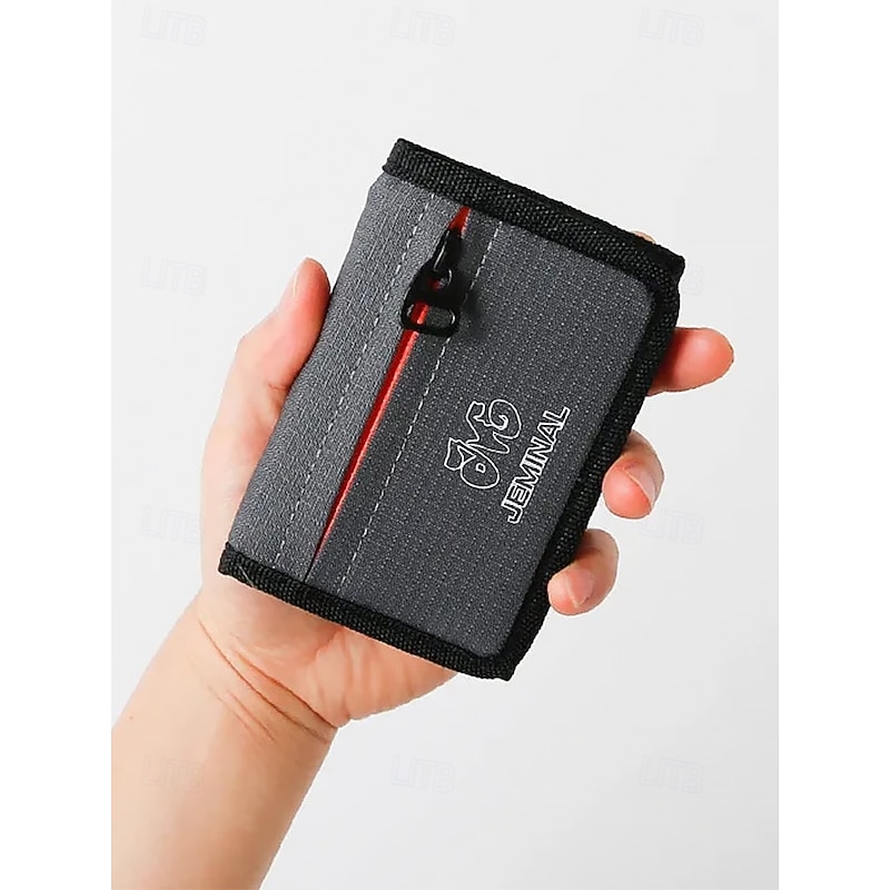 Men's Canvas Trifold Wallet with Multiple Card Slots, Zipper Coin Pocket and Velcro Closure – Casual Lightweight Style for Students, Outdoor Travel and Daily Use - Main Image