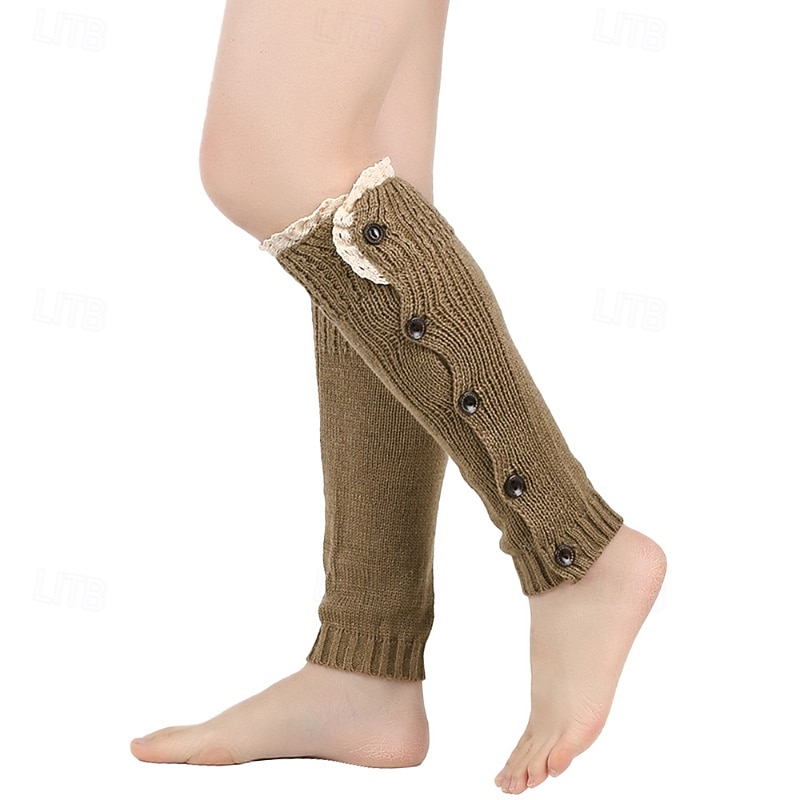 Women's Leg Warmers Boot Cuffs Outdoor Holiday Solid Color Acrylic Fibers Casual Warm Elastic 1 Pair3
