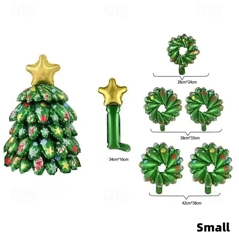 Inflatable Christmas Tree, Self-Standing Balloons, Indoor and Outdoor Christmas Tree Foil Balloons, Perfect Xmas Party Decorations Photo Prop4