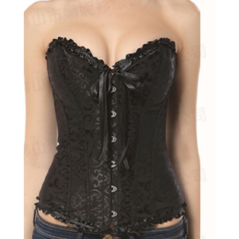 Women's Corset Shapewear Waist Cincher Shapewear Sexy Corset Fashion Sweet Pure Color Backless Vacation Party Street Sleeveless Cold Shoulder Black White Red Spring Fall Tailored Fit2